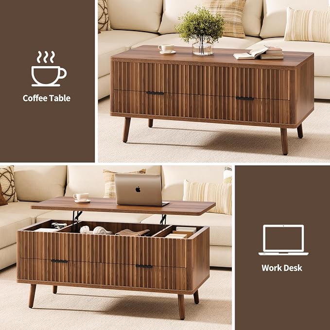 Lift Top Coffee Table with Storage - Image 5