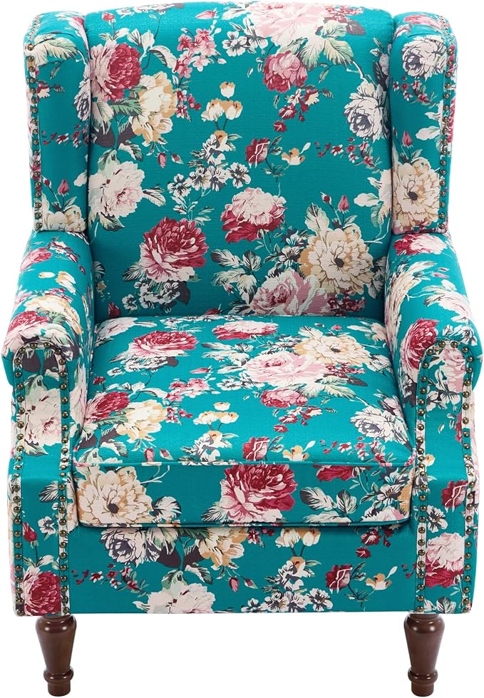 Pia Ricco High Back Floral Accent Chair - Image 6