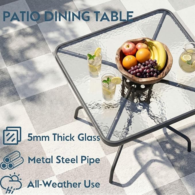 Arlopu 5 Piece Outdoor Patio Dining Set, Porch Furniture - Image 7