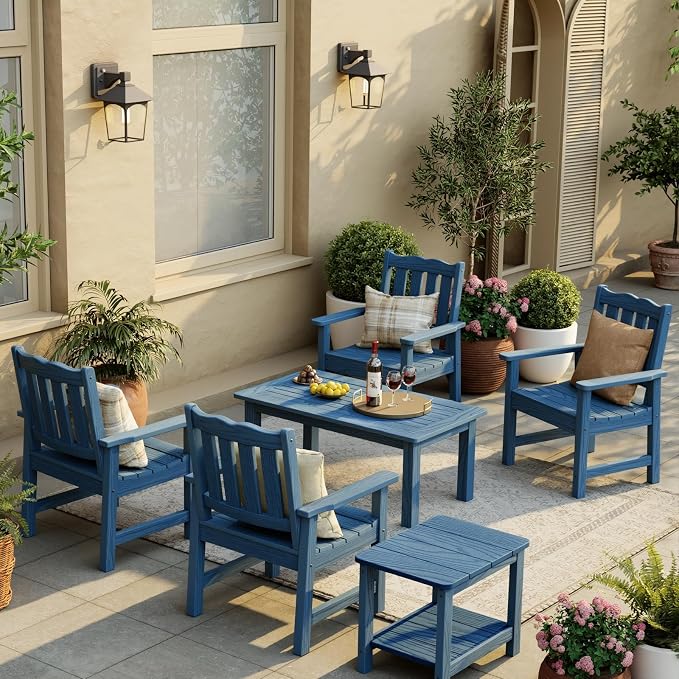 Stoog Outdoor Chairs & Bench Set, All-Weather Patio Furniture Set, Include 2 - Image 9