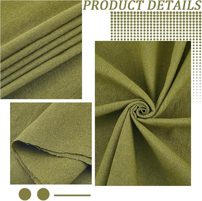 59.06 Inch Sage Green Linen Embroidery Fabric Needlework Cloth Soild Fabric - Image 6