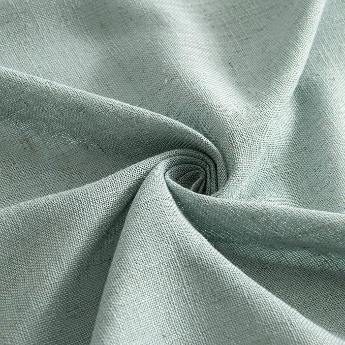 MIULEE Sea Green Linen Curtains 90 Inch Long - Image 8