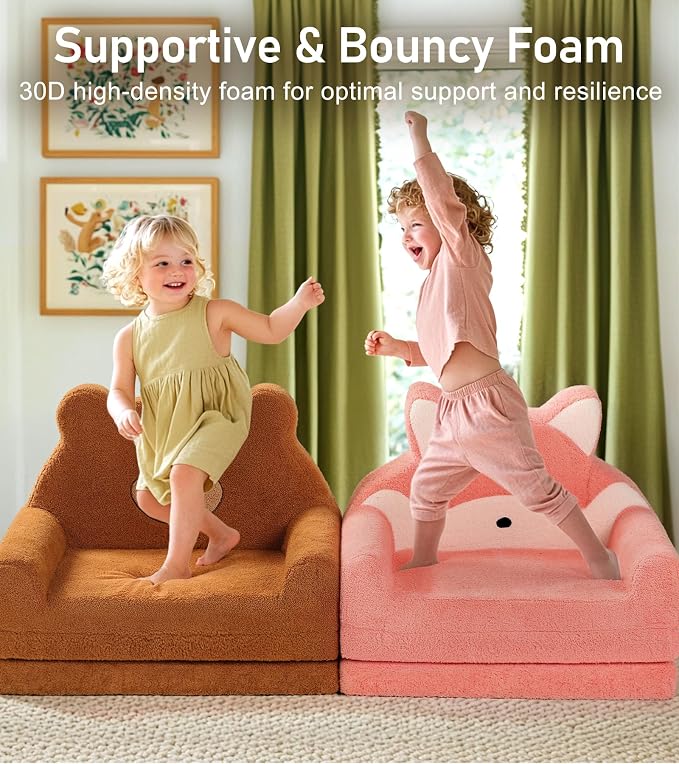 little dove Extra Wide Soft Toddler Couch Fold Out, Comfy Toddler Chair - Image 6
