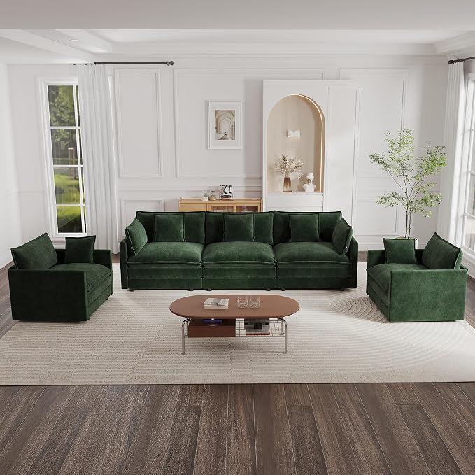 mikibama Luxury 3 Piece Sofa Set, 2 Pieces of Single Sofa and 1 Piece of 3 by Mikibama