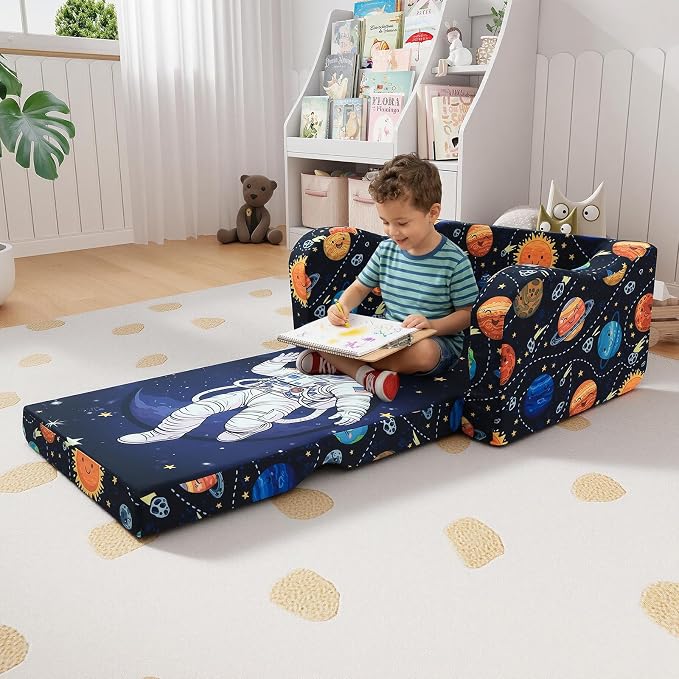 MeMoreCool Folding Kids Couch – 2-in-1 Toddler Sofa Bed & Lounge Chair | - Image 2
