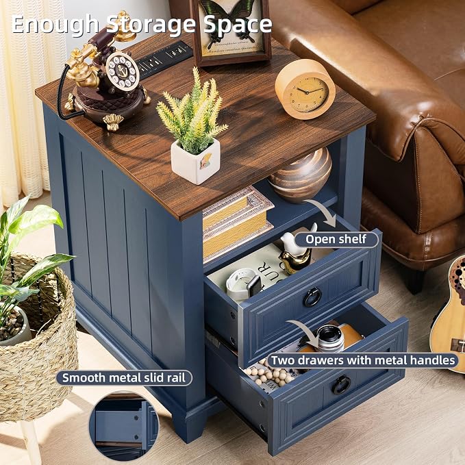 Joaxswe 18" Farmhouse Night Stands Set of 2 - Image 4