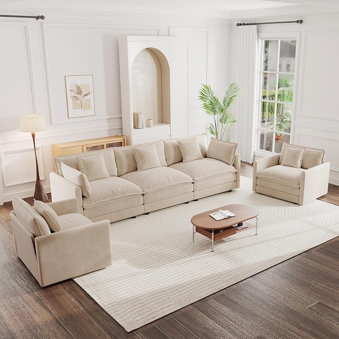 mikibama Luxury 3 Piece Sofa Set, 2 Pieces of Single Sofa and 1 Piece of 3 by Mikibama