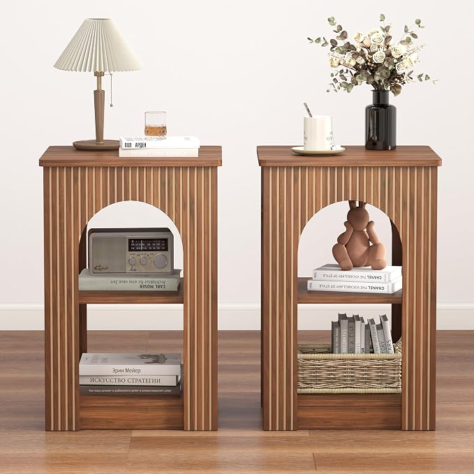 weselon End Table with 3-Tier Storage, Mid-Century Modern Side Table with - Image 8
