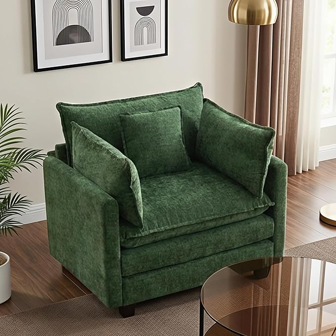 Modular Sectional Sofa Cloud Couch, Deep Seat Washable Chenille Fabric Sofa by Unknown