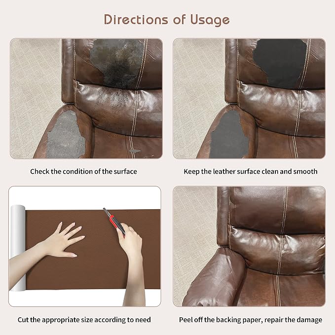 KING MOUNTAIN Leather Repair Patch, 16 x 60 Inches self Adhesive Leather Repair - Image 7