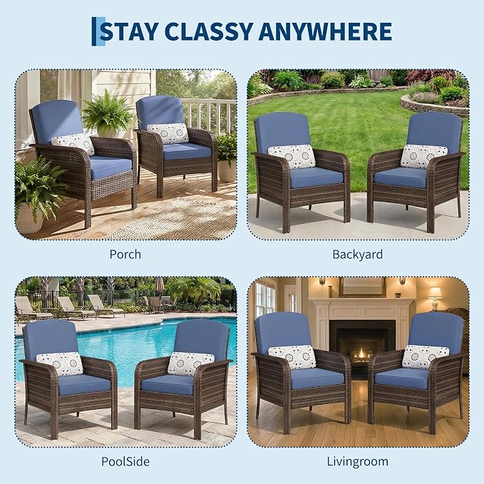 GarveeHome 2-Piece Outdoor Patio Furniture Set, All-Weather Rattan Chairs - Image 7
