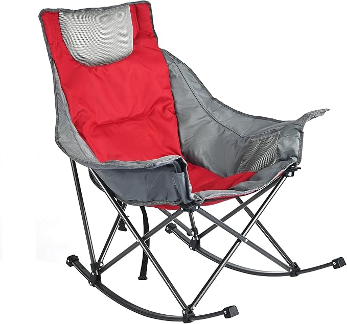 SUNNYFEEL Oversized Rocking Camping Chair, Fully Padded Patio Chair by SunnyFeelCamping