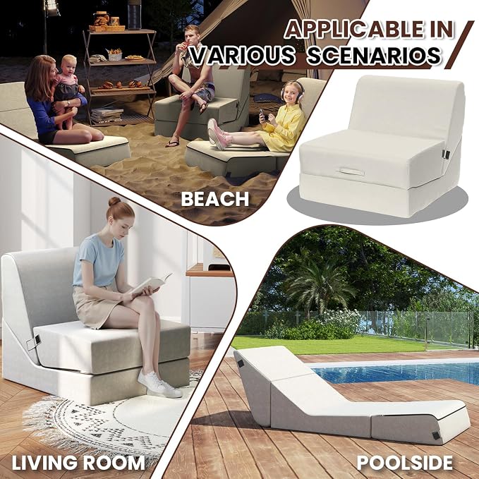 jela Outdoor Sofa, Waterproof Folding Lounge Chair and Sofa, UV Resistant Patio - Image 6