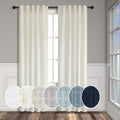 Pitalk Natural Linen Curtains & Drapes 38 Inch Wide Off White Ivory Cream by Pitalk