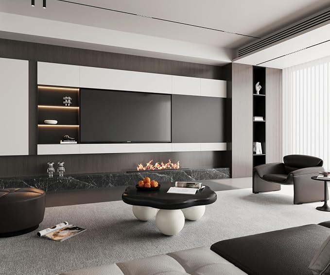 35" Cloud Coffee Table with 3 Ball Legs, Modern Minimalist Petal Center Table - Image 9