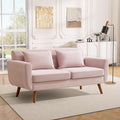Tbfit 65" W Loveseat Sofa, Velvet Mid Century Modern Love Seat Couches by TBfit