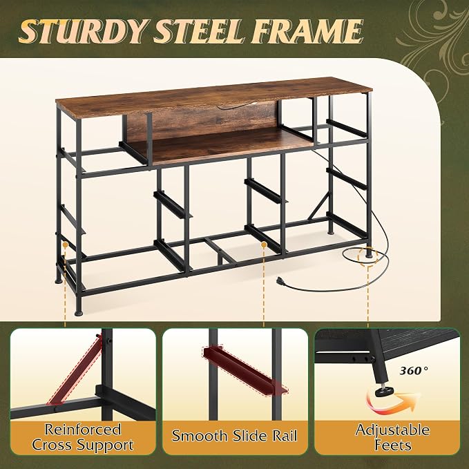 WLIVE Dresser TV Stand for 45, 55 inch TV, Entertainment Center - Image 9
