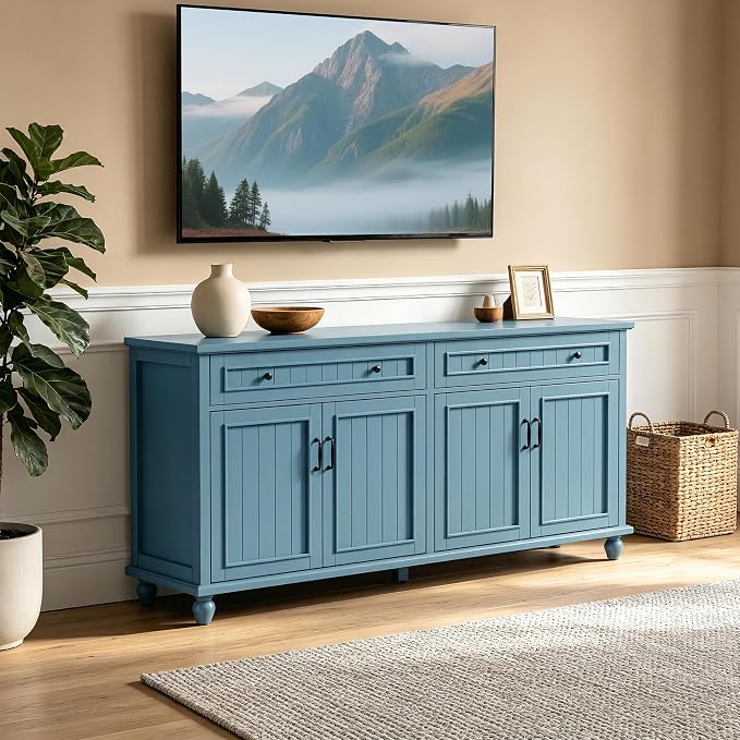 Scurrty Sideboard Buffet Cabinet, Vintage Coffee Bar Cabinets - Image 7
