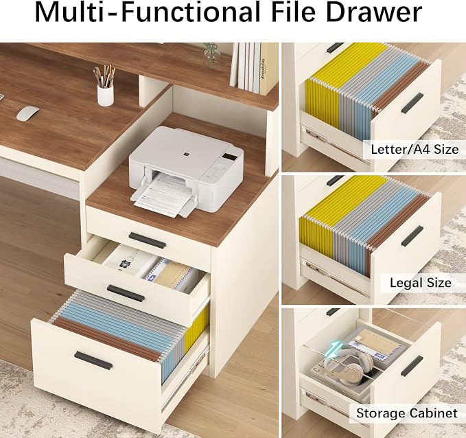 YOMILUVE 65 Inch Computer Desk - Image 5