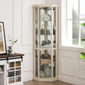 Corner Curio Cabinet, 150lbs Heavy Duty Glass Display Cabinet by Trunback