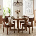 HNY Century Modern Dining Chairs Set of 4, Farmhouse PU Leather Upholstered by HNY