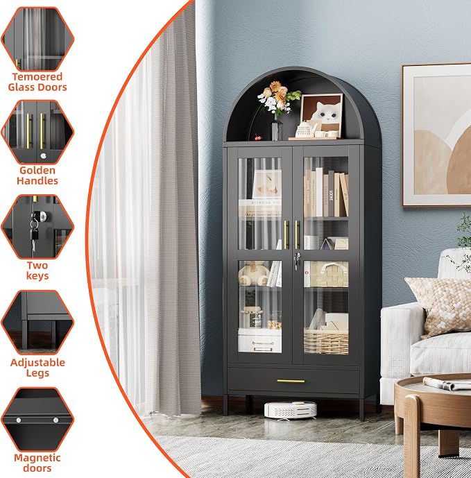 Metal Arched Display Cabinet - Image 8