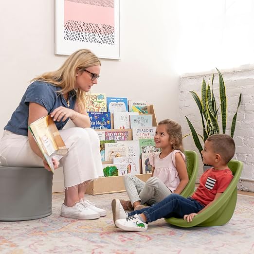 ECR4Kids Plastic Leaf Scoop Floor Rocker Seat, Classroom Furniture, Fern Green - Image 7