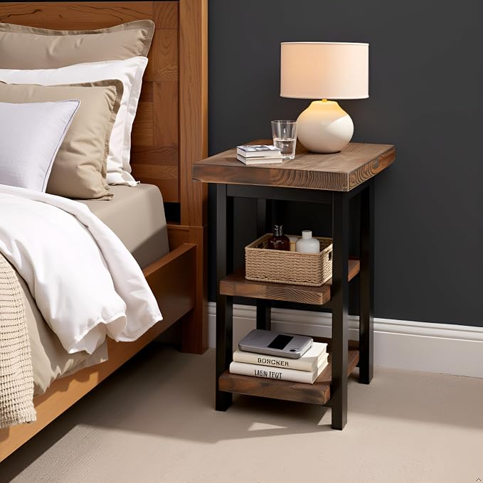 Alaterre Furniture Pomona Living Room 3-Tier Solid Wood End Table - Image 5