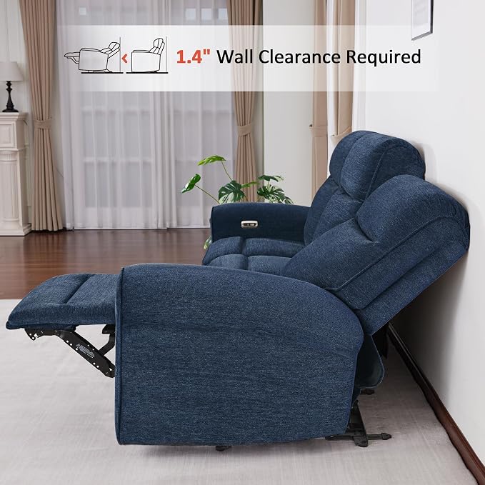 MCombo 87.8" Wall Hugger Power Reclining Sofa, 3-Seat Triple Recliner Couch - Image 4