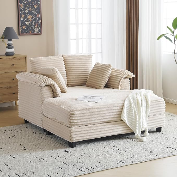 VINGLI 56" Oversized Chaise Lounge Chair, Movie Room - Image 3