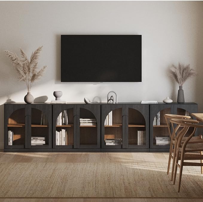 BELLEZE Bijou Set of 4 Wall-to-Wall Storage Cabinets by BELLEZE