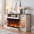 OKD 3-Sided Glass Farmhouse Electric Fireplace TV Stand by OKD