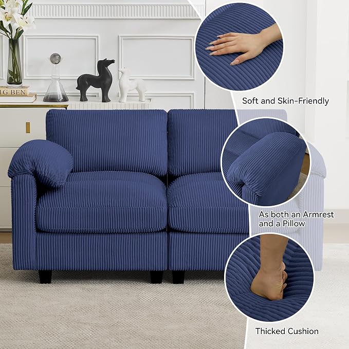 61'' Modular Loveseat Sofa, Extra Deep Seat Cloud Couch - Image 3