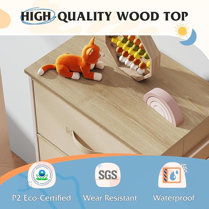 WLIVE Dresser with 4 Drawers, Storage Tower, Organizer Unit, Fabric Dresser - Image 6