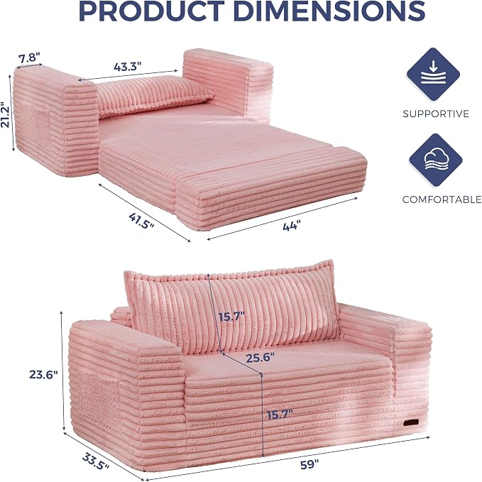 MAXYOYO Convertible Sofa Bed, 2 in 1 Folding Couch Bed - Image 2