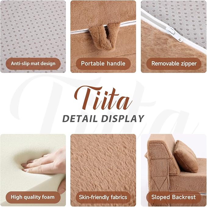 Tiita Convertible Folding Kids Sofa Bed - Image 4