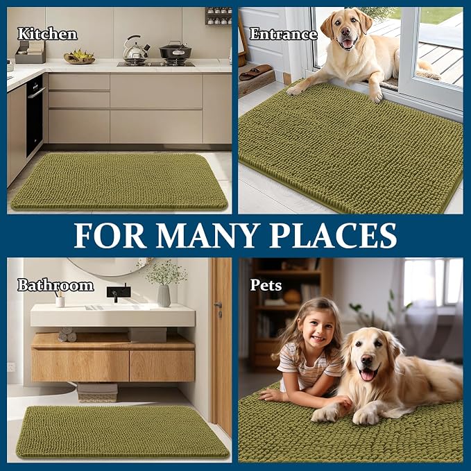 OLANLY Dog Door Mat for Muddy Paws 59x20, Absorbs Moisture and Dirt, Absorbent - Image 8