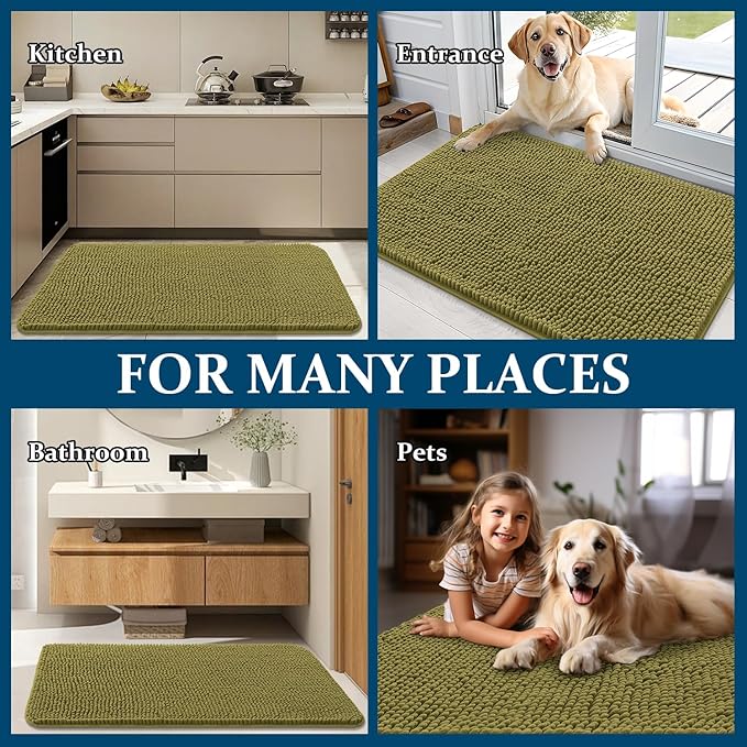 OLANLY Dog Door Mat for Muddy Paws 47x24, Absorbs Moisture and Dirt, Absorbent - Image 8