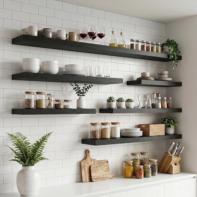 FLYJOE Floating Shelves for Wall, 30 Inch Floating Shelves Set of 2, Kitchen - Image 5
