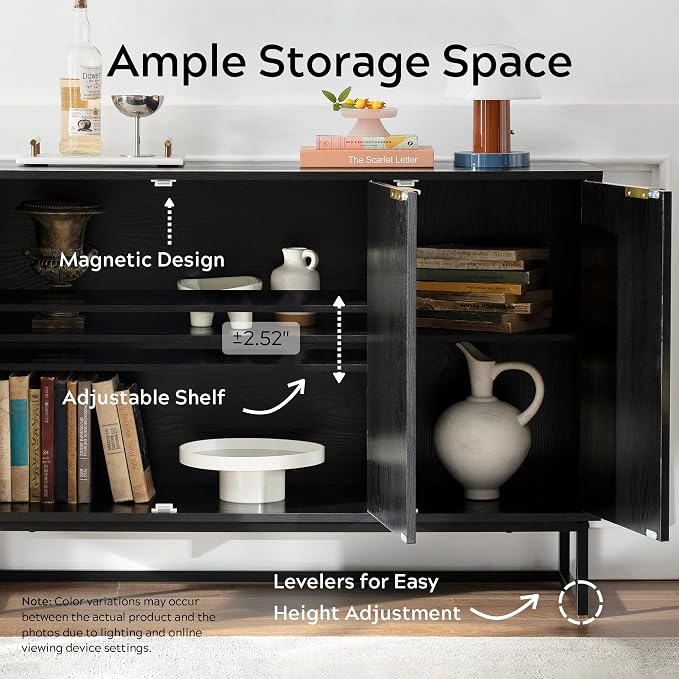 EYYTHUNG Fluted Storage Cabinet - Image 4