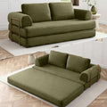 HANXIN 80 Inch Convertible Sleeper Sofa Bed, High Back Plush Corduroy Folding by HANXIN