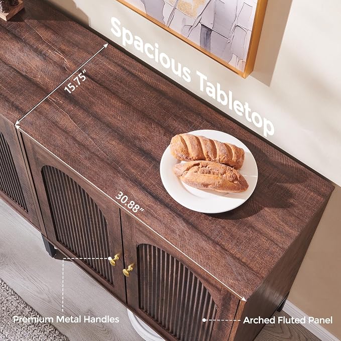 IFBUY Modern Sideboard Buffet Cabinet, Wooden Modular Coffee Bar Cabinets - Image 6