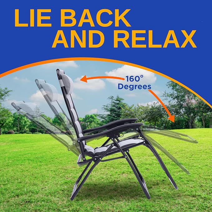 SereneLife Padded Zero Gravity Lounge Chair - Image 4