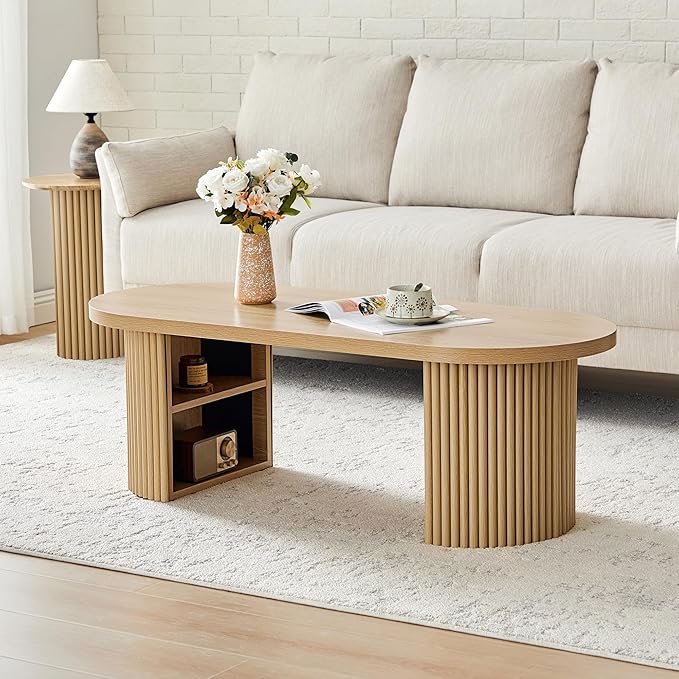 Oval Fluted Coffee Table - Image 5