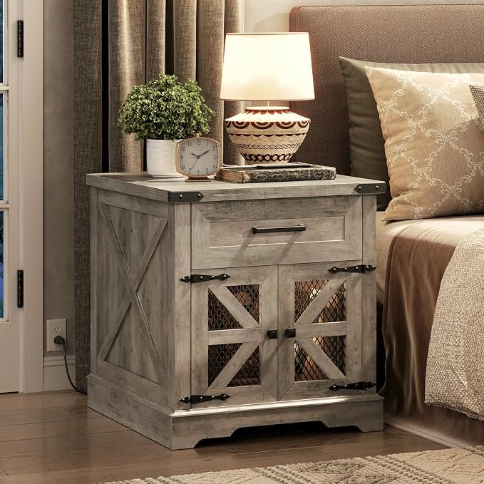 RALGEND Farmhouse End Table Set of 2, Large End Table - Image 5