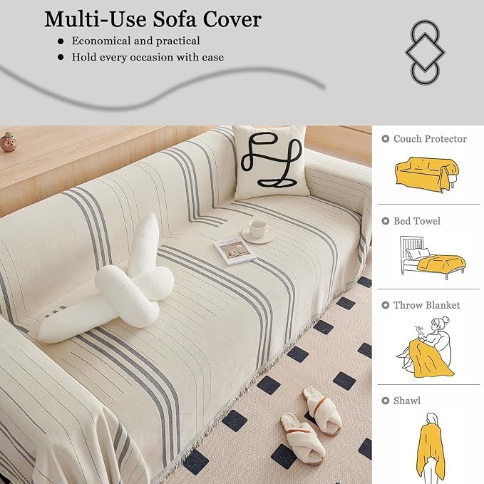 DREAMINGO Couch Cover Washable Chenille Sofa Protector - Image 6