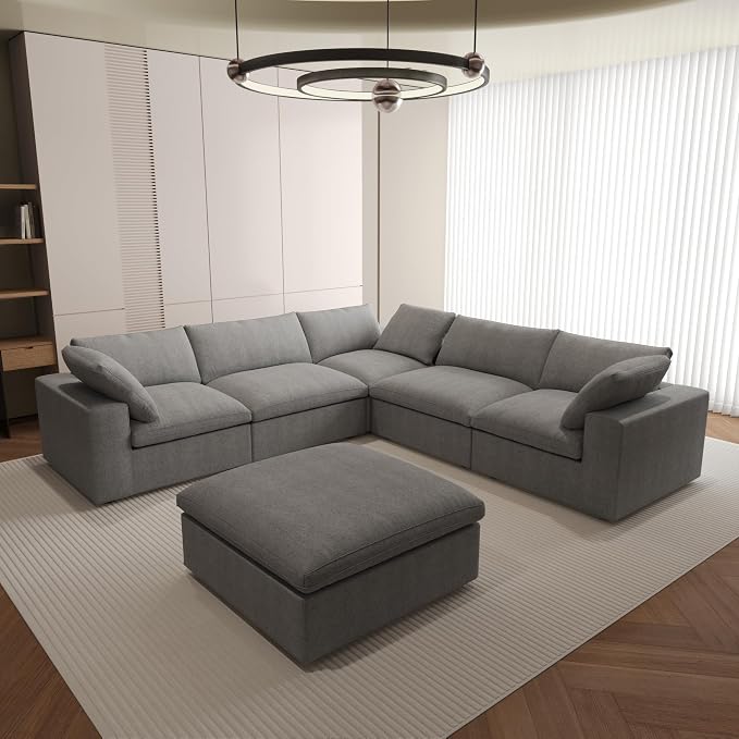 JACH V Shape Couches Sectional for Living Room, Modular Convertible Sofa Couch - Image 4