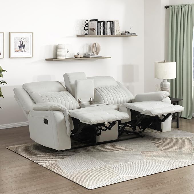 Lexicon Manual Double Reclining Loveseat, Polished Microfiber Manual Wall - Image 8