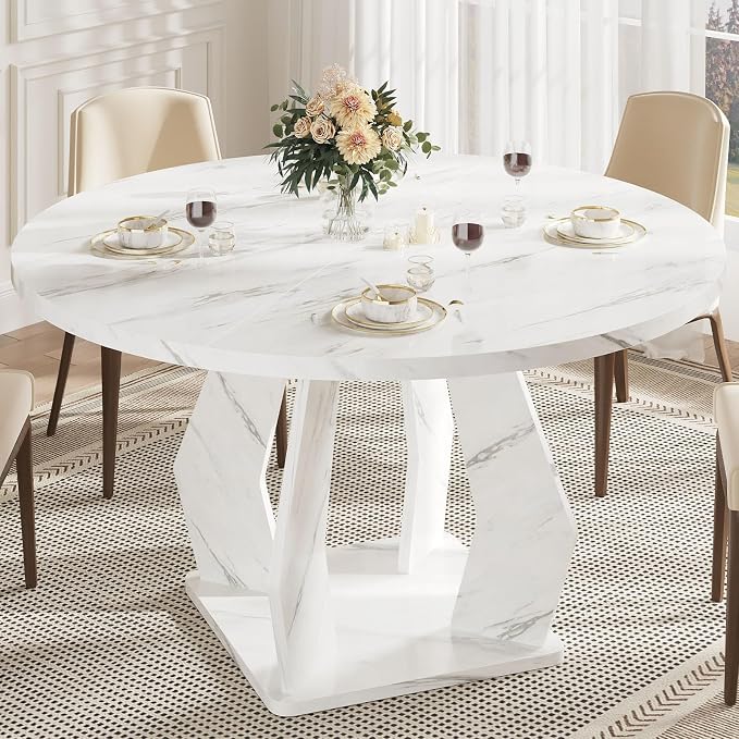 IBF Round Marble Dining Table, Dinner Tables by IBF