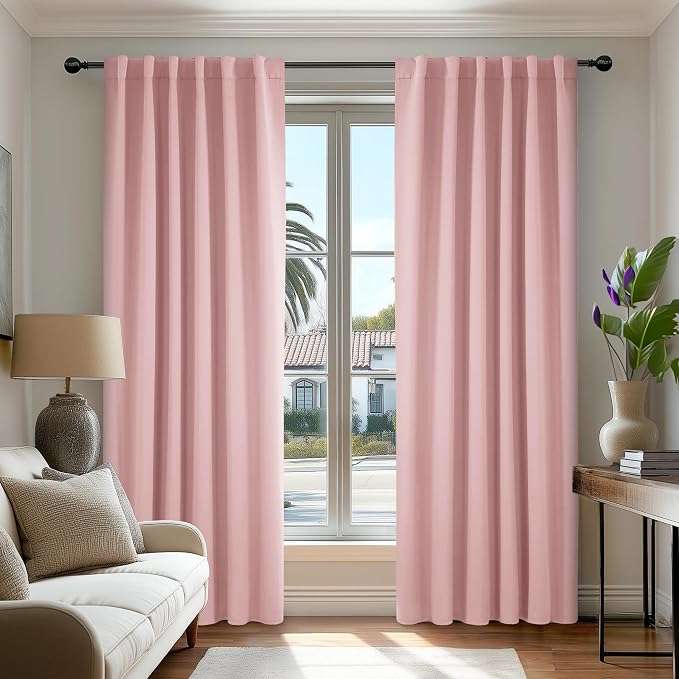 Deconovo Blackout Curtains, Thermal Insulated, W52 x L108 2 Panels, Back Tab by Deconovo